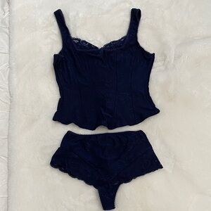 Arianne Midnight Blue Camisole Set. Size M